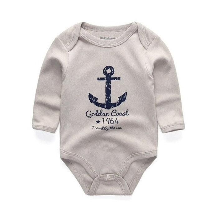 Solid Color Long Sleeve Toddler Cotton Romper