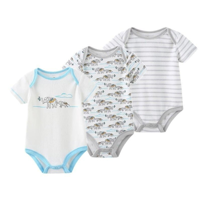 3Pcs Cotton Romper Newborn Baby Bodysuit Set