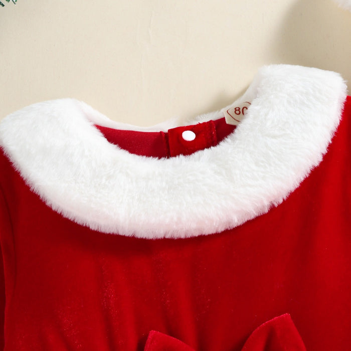 Red Christmas Dress With Hat For Girls