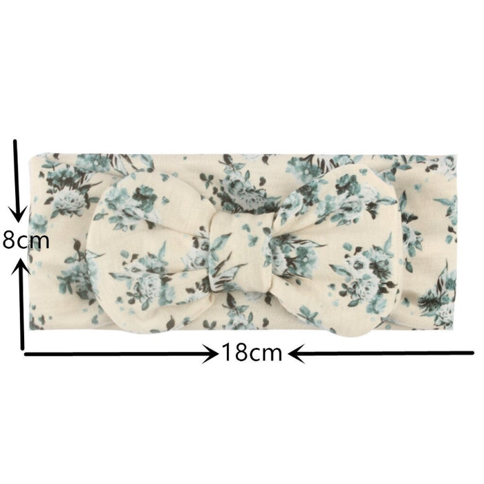 6Pcs Flower Print Bow Headband For Girls