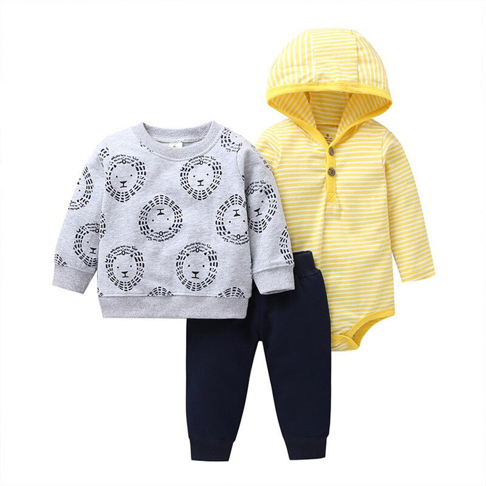 3Pcs Baby Girl Clothes Jumpsuit Set