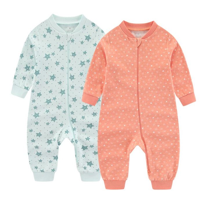 2 Pcs Baby Printed Romper Set