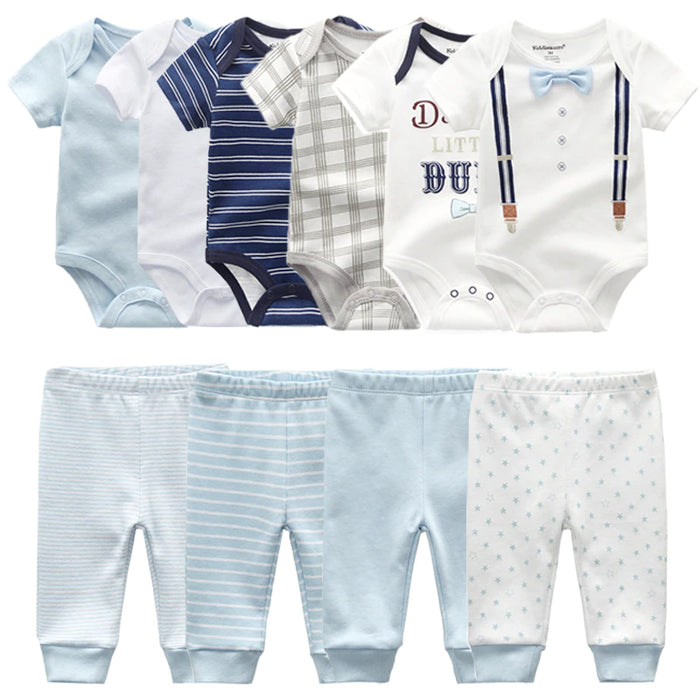 Unisex Baby 6 Pc Bodysuit & 4 Pc Pant Set