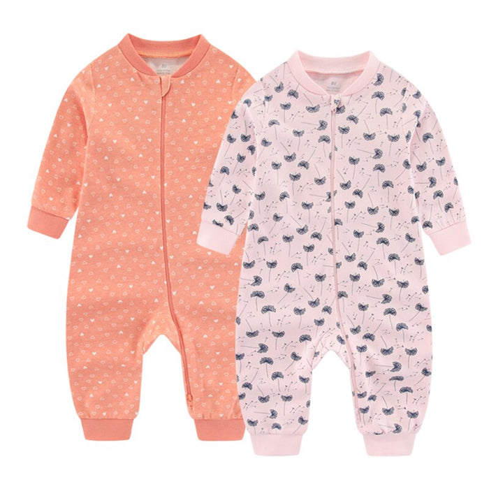 2 Pcs Baby Printed Romper Set