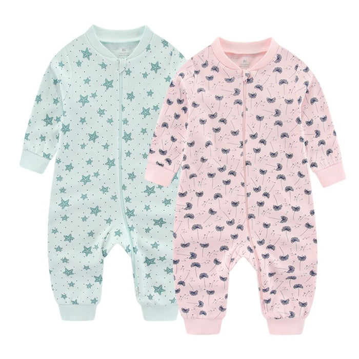 2 Pcs Baby Printed Romper Set