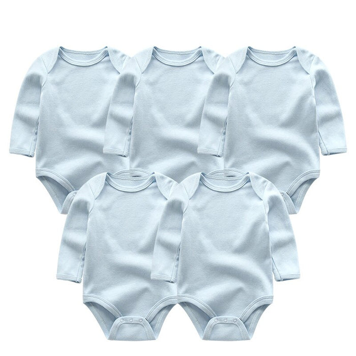 5 Pieces Solid Baby Clothes Set