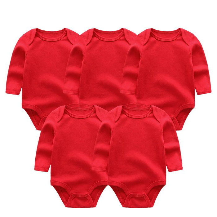 5 Pieces Solid Baby Clothes Set