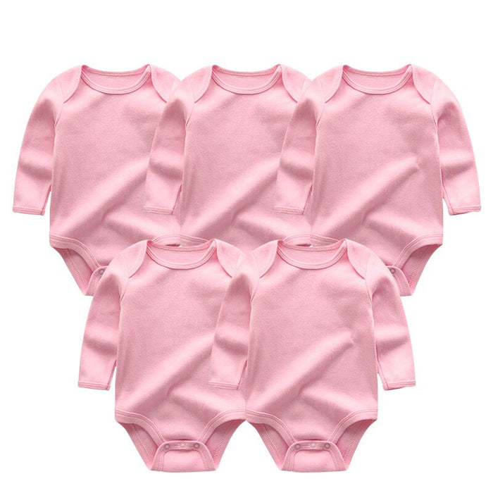 5 Pieces Solid Baby Clothes Set