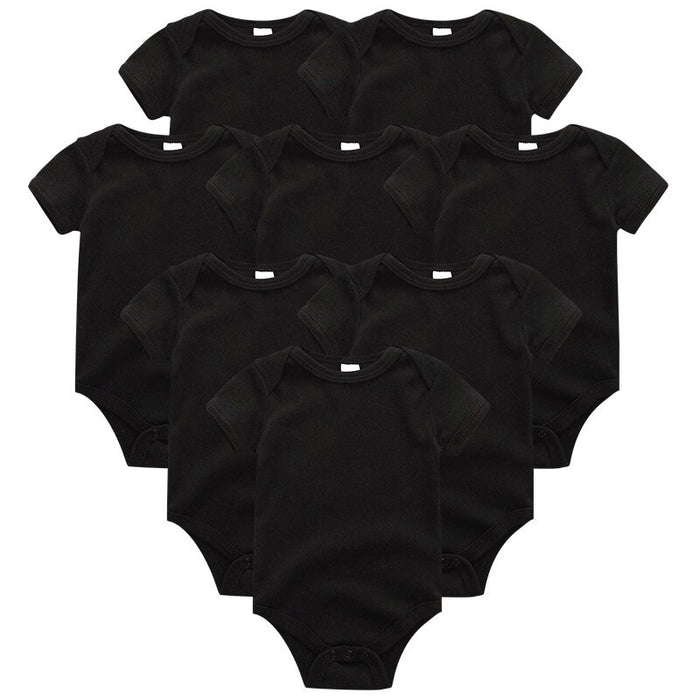 Solid Unisex Baby 8 Pcs Clothes Jumpsuit Set