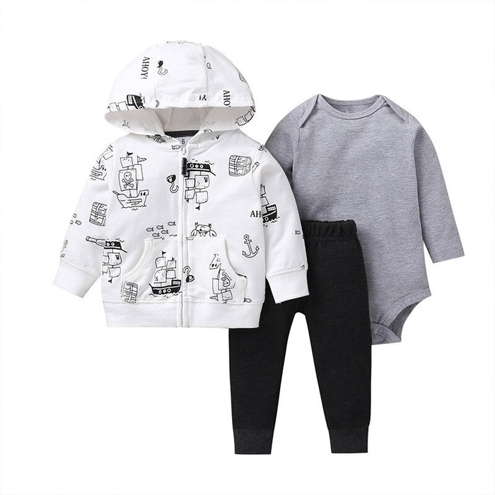 3Pcs Baby Girl Jumpsuit Clothes Set