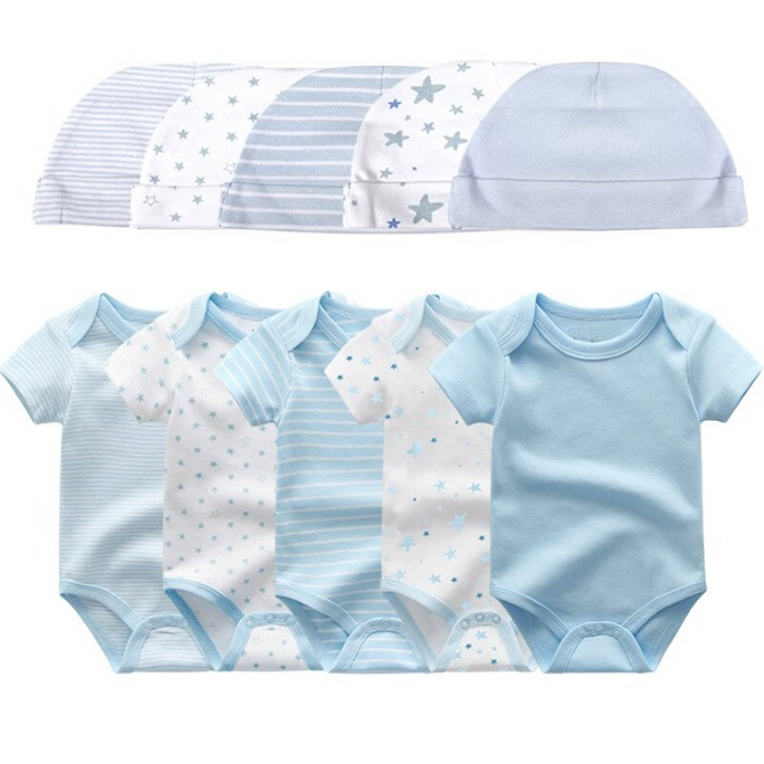 Set Of 5 Piece Newborn Baby Bodysuit