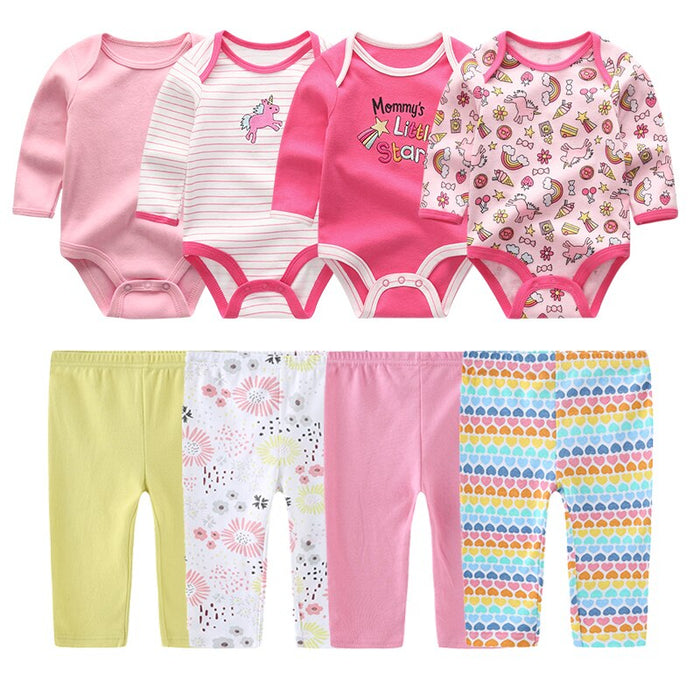 Baby 4 Piece Bodysuit & Pant Set