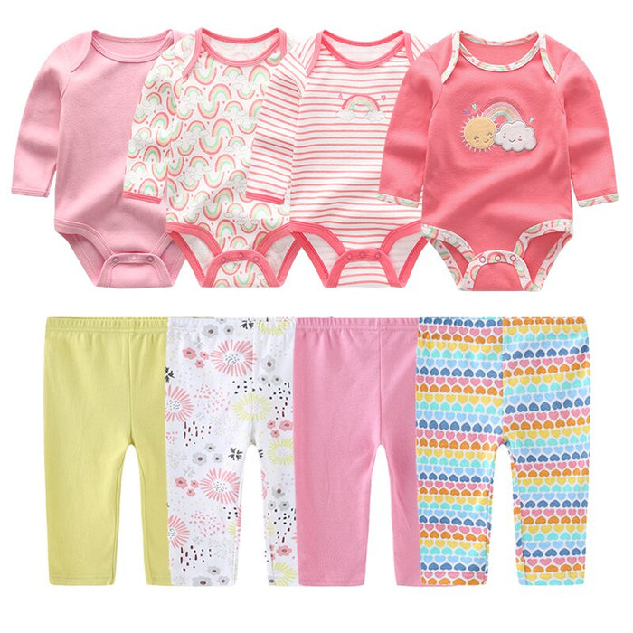 4 Piece Baby Bodysuit & Pant Set