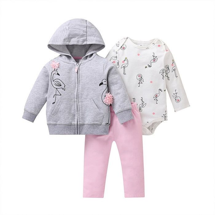 3Pcs Baby Girl Jumpsuit Clothes Set