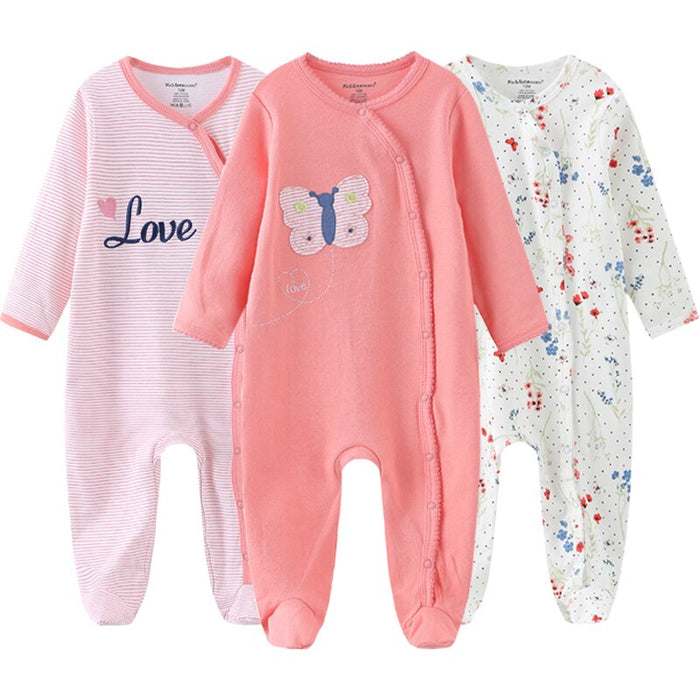 3 Pieces Cotton Jumpsuit Sets For Babies