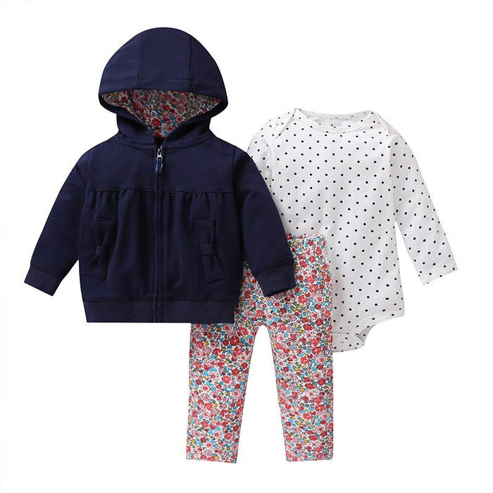 3Pcs Baby Girl Jumpsuit Clothes Set