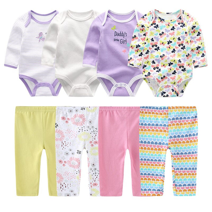 4 Piece Baby Bodysuit & Pant Set