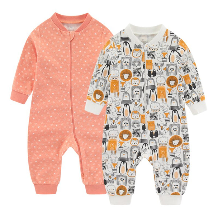 2 Pcs Baby Printed Romper Set