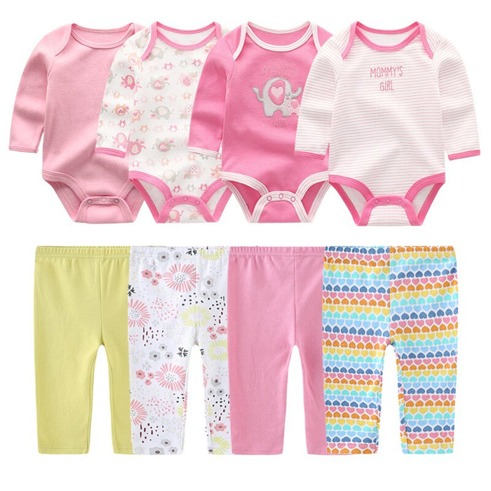 4 Piece Baby Bodysuit & Pant Set