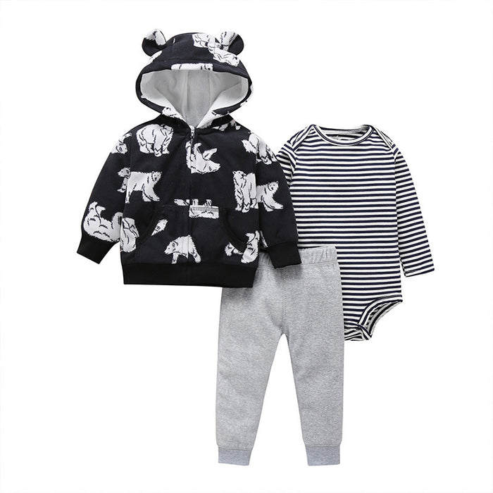 3Pcs Baby Girl Jumpsuit Clothes Set