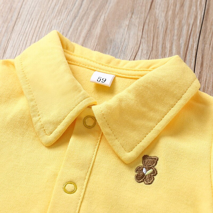 Solid Collared Baby Bodysuit