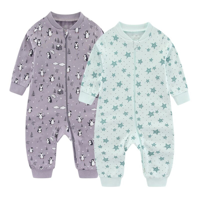 2 Pcs Baby Printed Romper Set