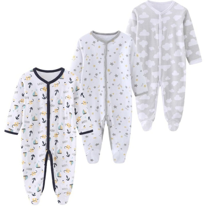 3Pcs Jumpsuit Set For Newborn Baby