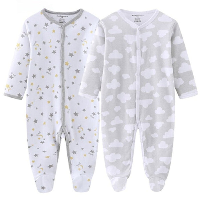 3Pcs Long Sleeves Jumpsuit Set For Newborn Baby