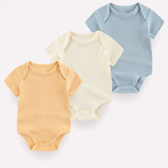 3Pcs Short Sleeve Cotton Made Toddler Clothes