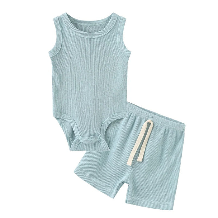 Sleeveless Bodysuit & Elastic Pants Set For Toddlers