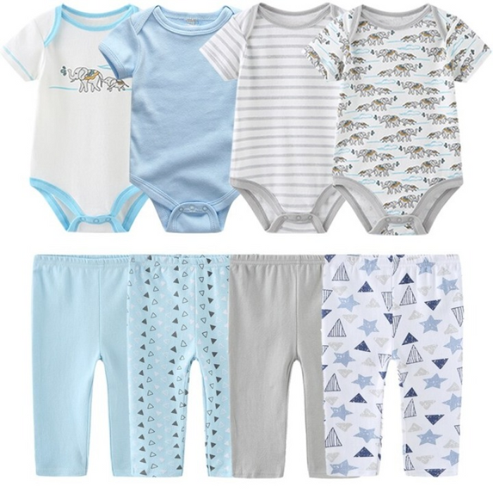 Infant Toddler 4Pcs Jumpsuits And Pants Set