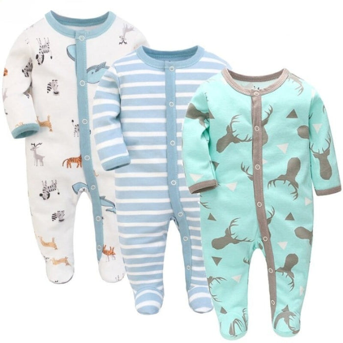 3 Pieces Newborn Baby Rompers Jumpsuit Set