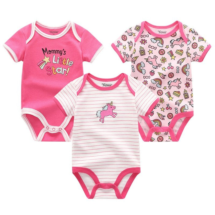 3PCS Cartoon Unisex Baby Rompers Set