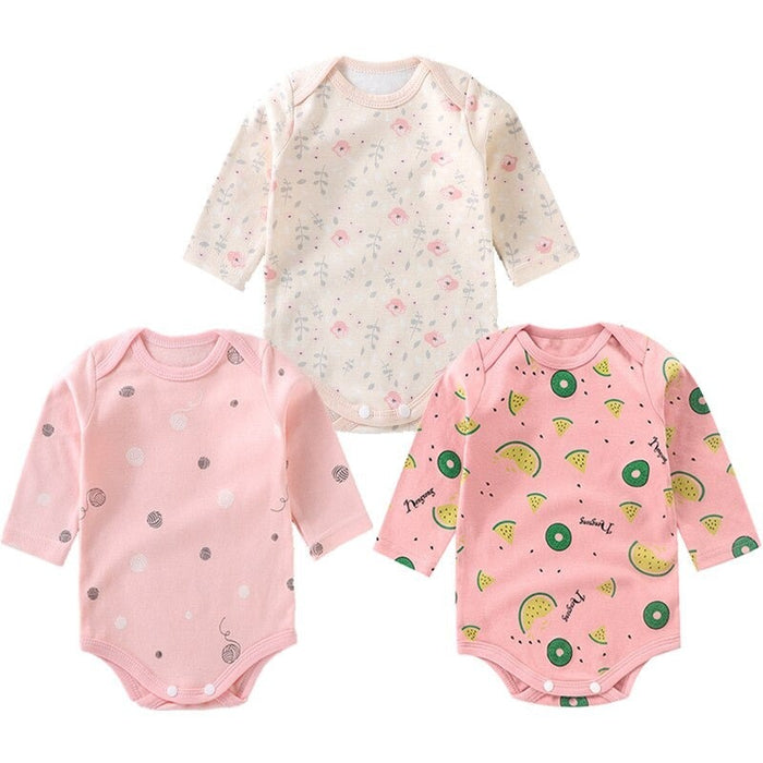 3Pcs Newborn Baby Long Sleeve Jumpsuit Set