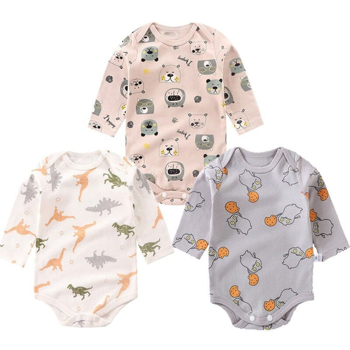 3Pcs Newborn Baby Long Sleeve Jumpsuit Set