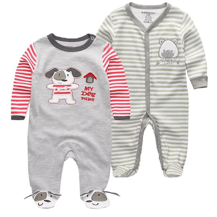 2Pcs Multi Color Toddler Jumpsuits