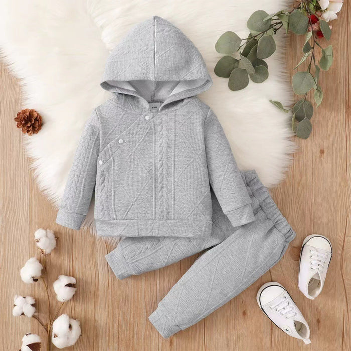 Solid Color Hooded Sweatshirt And Long Pants Sets