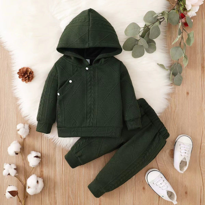 Solid Color Hooded Sweatshirt And Long Pants Sets