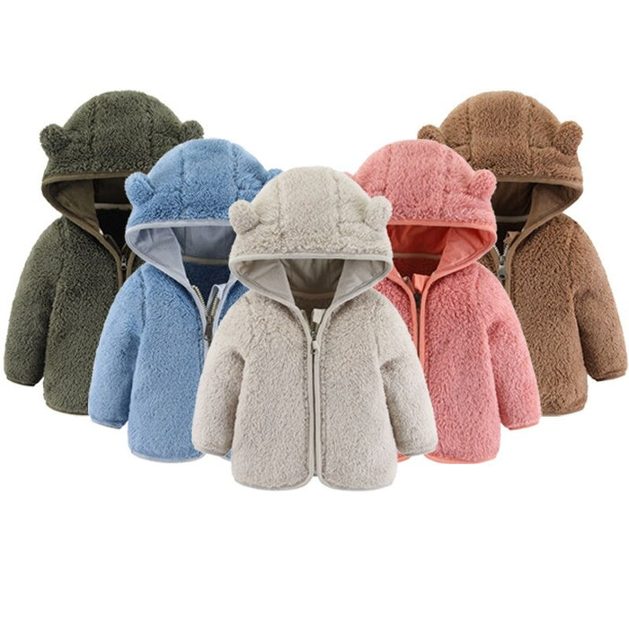 Autumn Hooded Bear Ears Coat For Toddlers