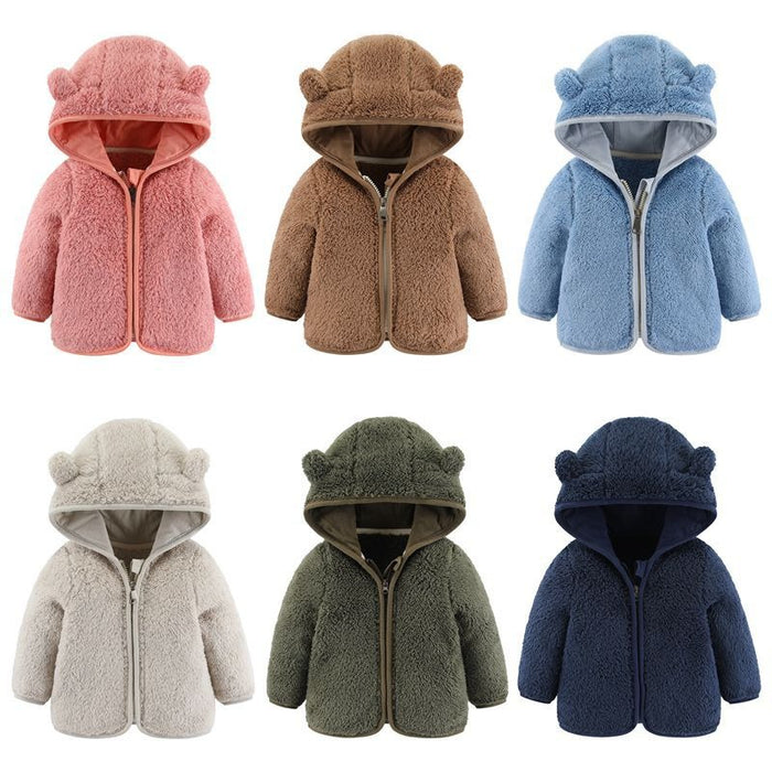 Autumn Hooded Bear Ears Coat For Toddlers