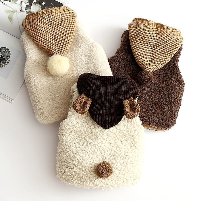 Winter Baby Hooded Knitted Vest Coat