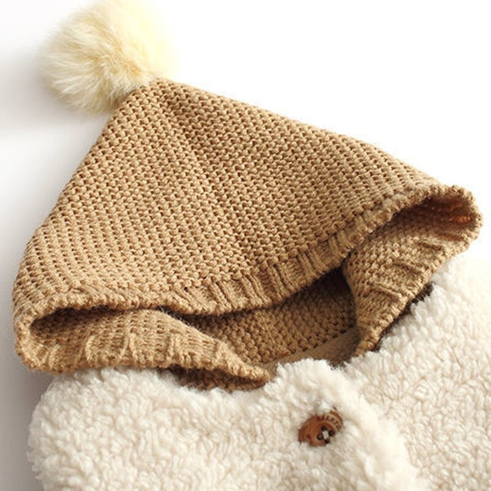 Winter Baby Hooded Knitted Vest Coat