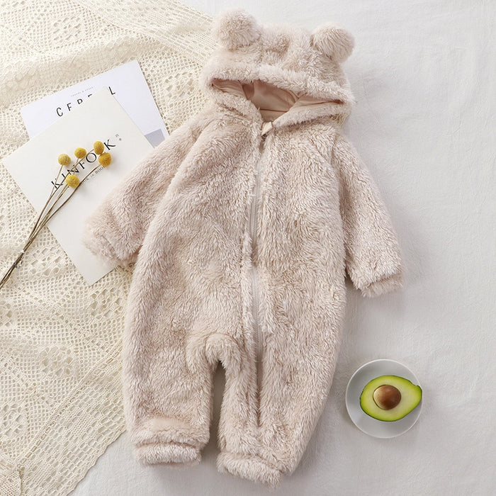 Winter Thick Warm Hooded Baby Romper