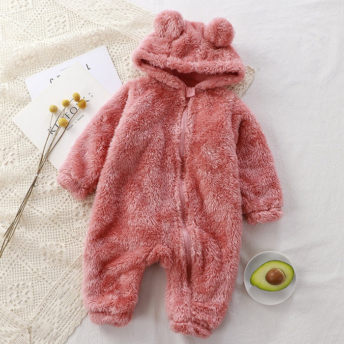 Winter Thick Warm Hooded Baby Romper