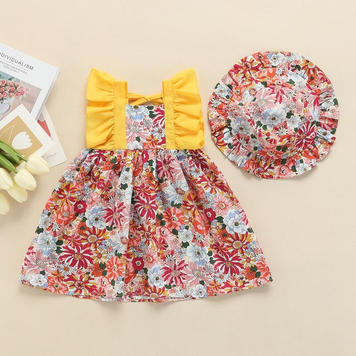 The Ruffled Shoulders Floral Dress