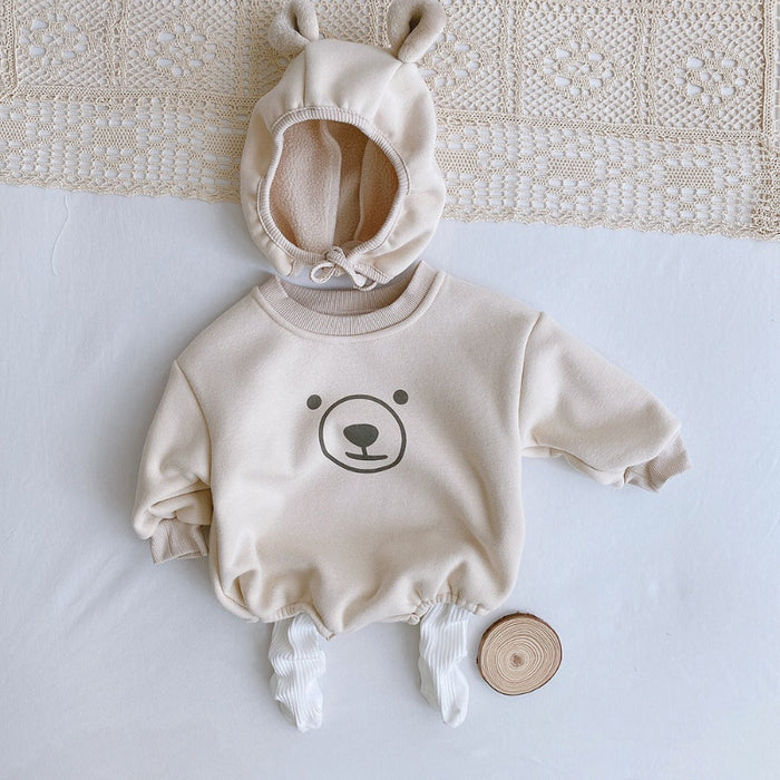 Baby Fleece Bear Jumpsuit Cartoon Romper