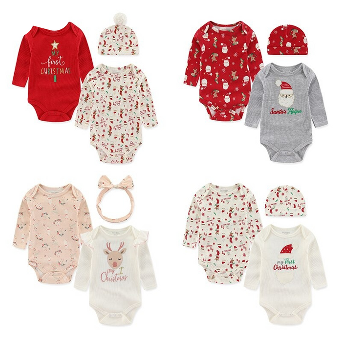 Newborn Christmas Jumpsuit With Hat