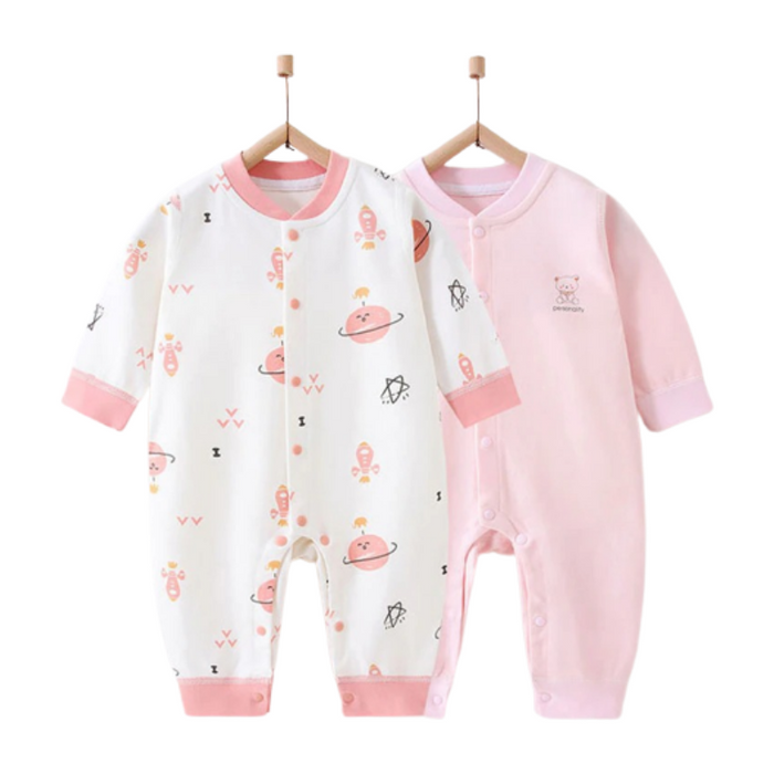 2Pcs Pure Cotton Newborn Jumpsuits