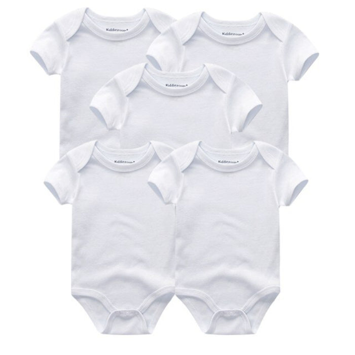 5Pcs Casual Printed Infant Bodysuit