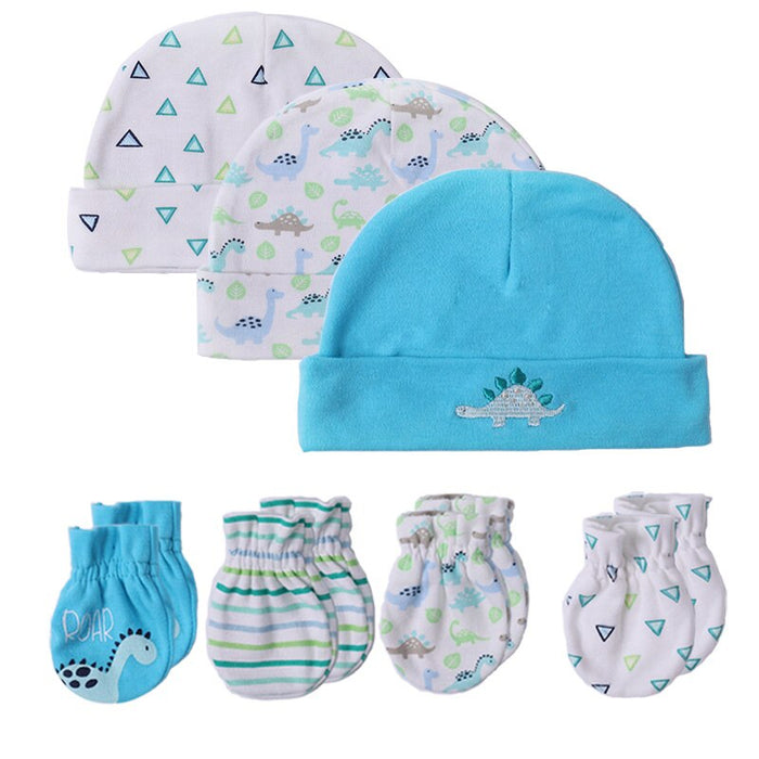 Newborn Unisex Cotton Hats And Gloves Sets